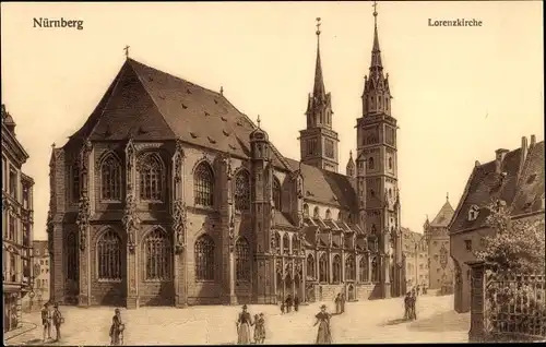 Ak Nürnberg in Mittelfranken, Lorenzkirche