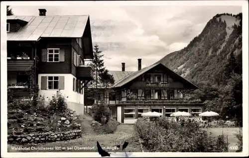 Ak Oberstdorf im Oberallgäu, Waldhotel Christlesee, Sonnenschirm