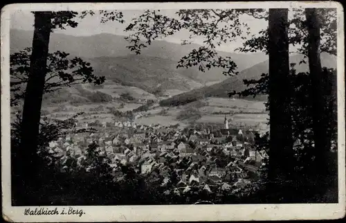 Ak Waldkirch Breisgau, Blick auf den Ort mit Gebirge