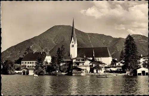 Ak Rottach Egern in Oberbayern, Wallberg, Teilansicht, Setzberg, See