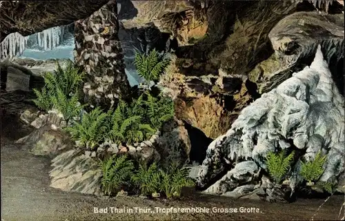 Ak Bad Thal Ruhla im Wartburgkreis Thüringen, Tropfsteinhöhle, Große Grotte