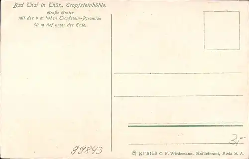 Ak Bad Thal Ruhla im Wartburgkreis Thüringen, Tropfsteinhöhle, Große Grotte