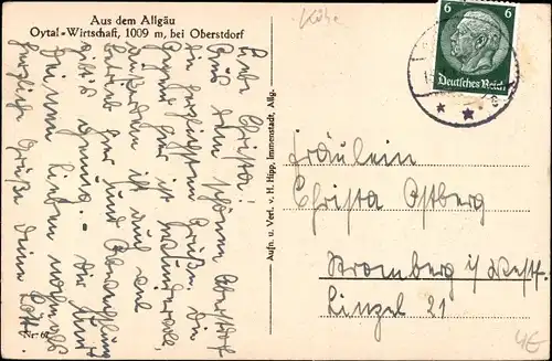 Ak Oberstdorf im Oberallgäu, Im Oytal, Oytal Wirtschaft, Kühe