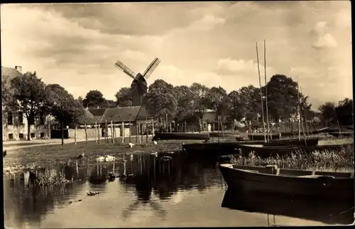 Ak Werder an der Havel, Mühlenblick, Boote