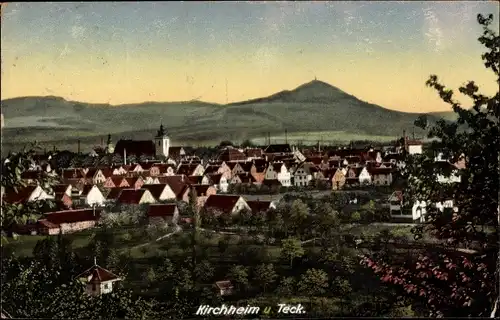 Ak Kirchheim unter Teck, Blick auf den Ort, Panorama, Kirchturm