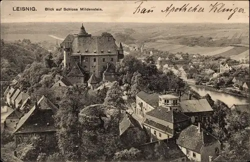 Ak Leisnig an der Freiburger Mulde Sachsen, Blick auf Schloss Mildenstein