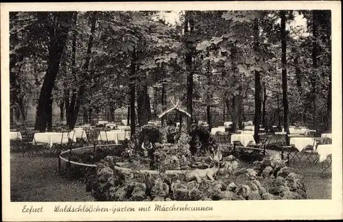 Ak Erfurt in Thüringen, Waldschlösschengarten mit Märchenbrunnen