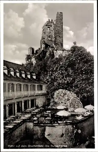 Ak Königswinter am Rhein, Ruine Drachenfels, Hotel auf dem Drachenfels, Die Burgschänke