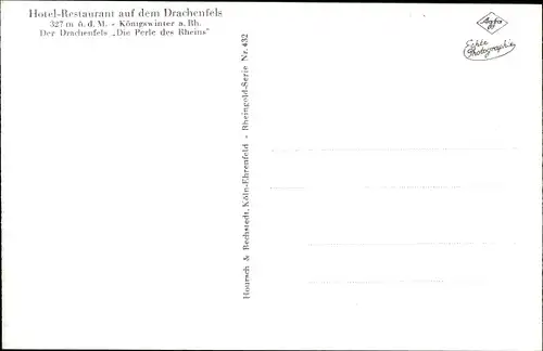 Ak Königswinter am Rhein, Ruine Drachenfels, Hotel auf dem Drachenfels, Die Burgschänke