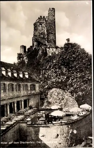 Ak Königswinter am Rhein, Ruine Drachenfels, Hotel auf dem Drachenfels, Die Burgschänke