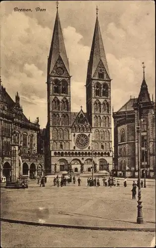 Ak Hansestadt Bremen, Dom mit Vorplatz