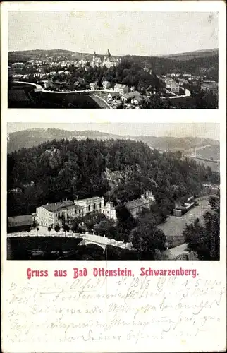 Ak Schwarzenberg im Erzgebirge Sachsen, Bad Ottenstein, Panorama, Kirche