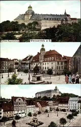 Ak Weißenfels an der Saale, Schloss Augustusburg, Markt, Rathaus