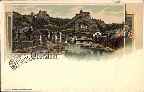 Litho Oberstein an der Nahe, Partie an der Nahe, Teilansicht