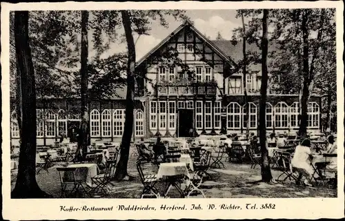 Ak Herford in Nordrhein Westfalen, Kaffee Restaurant Waldfrieden