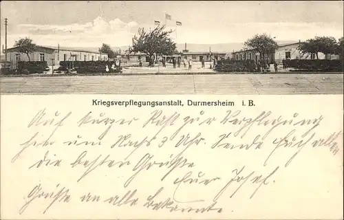 Ak Durmersheim in Baden, Kriegsverpflegungsanstalt