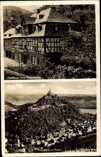 Ak Braubach Rhein, Gasthaus zum Felsenkeller, Burg