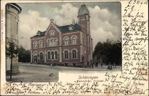 Ak Schöningen Niedersachsen, Kaiserliches Postamt