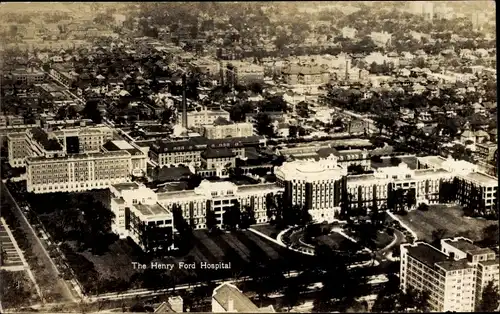 Ak Dearborn Michigan, Henry Ford Hospital, Aerial View, Fliegeraufnahme