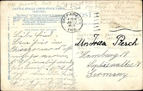 Ak Chicago Illinois USA, Cattle Stalls, Union Stock Yards