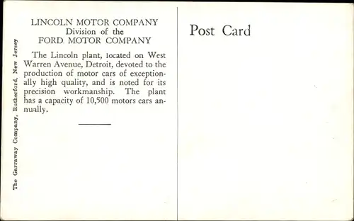 Ak Detroit Michigan, Lincoln Motor Company division of the Ford Motor Company, Fabrik, Gasbehälter