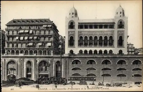 Ak Algier Alger Algerien, La nouvelle Prefecture et le Boulevard Carnot