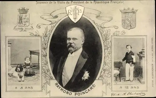 Wappen Ak Visite du President de la Republique Francaise, Raymond Poincare