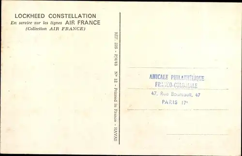 Ak Lockheed Constellation, Air France, Passagierflugzeug, Propellermaschine