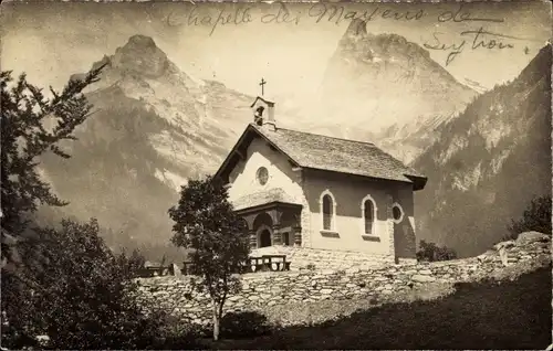 Ak Mayens de Sion Sitten Kanton Wallis, Chapelle des Mayens de Leython, Panoramaansicht