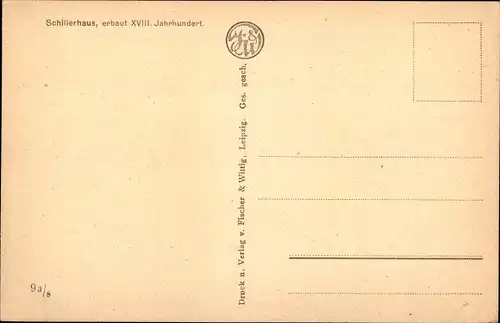Ak Leipzig in Sachsen, Schillerhaus zu Gotha