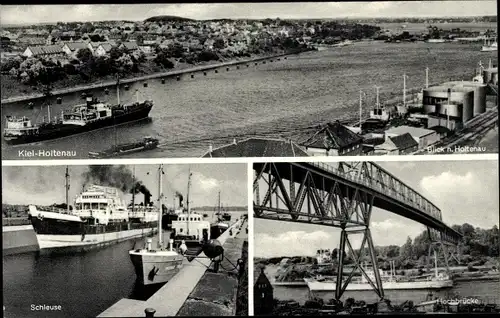 Ak Holtenau Kiel in Schleswig Holstein, Schleuse, Hochbrücke
