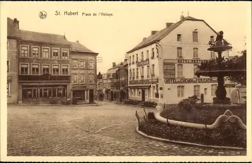 Ak Saint Hubert Wallonien Luxemburg, Place de l'Abbaye, Hotel