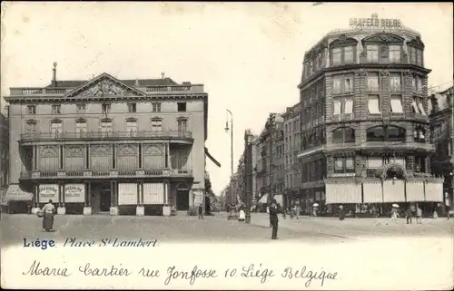 Ak Liège Lüttich Wallonien, Place St. Lambert