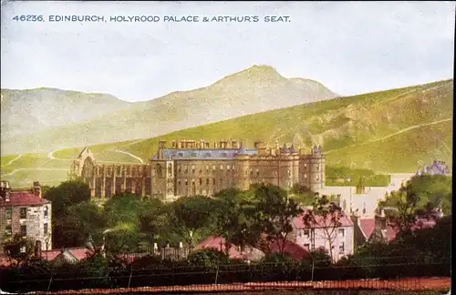 Ak Edinburgh Schottland, Holyrood Palace & Arthur's Seat