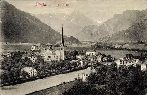 Ak Zell am Ziller in Tirol, Ort im Zillertal