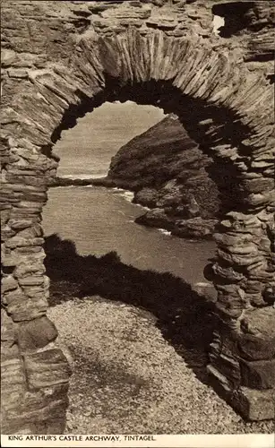 Ak Tintagel Cornwall England, King Arthur's Castle Archway