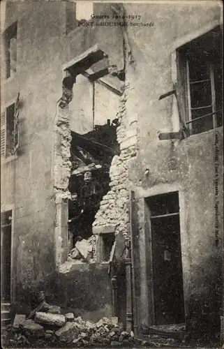 Ak Pont à Mousson Mussenbrück Lothringen Meurthe et Moselle, La Grande Guerre, bombarde