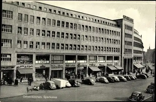 Ak Gelsenkirchen, Sparkasse, Union Bräu, Maiss, Autos