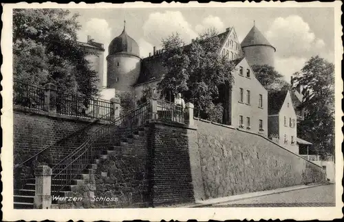 Ak Wurzen in Sachsen, Schloss, Außenansicht, Treppe