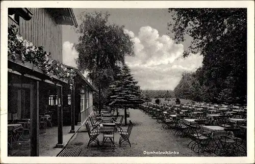 Ak Schkeuditz in Sachsen, Domholzschänke, Außengastronomie