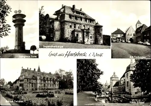 Ak Havixbeck in Westfalen, Longinus Turm, St. Michael Haus, Jugendherberge, Schloss, Torbogen