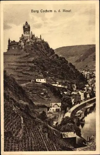 Ak Cochem an der Mosel, Panorama mit Blick auf die Burg