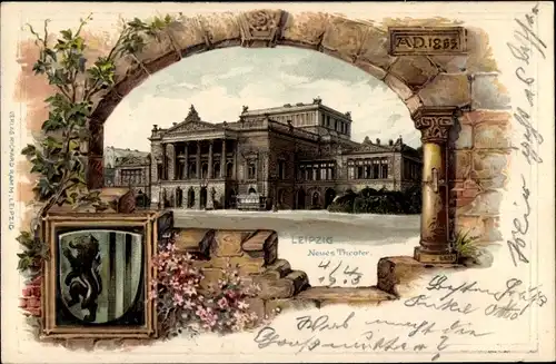 Litho Leipzig in Sachsen, Neues Theater, Wappen