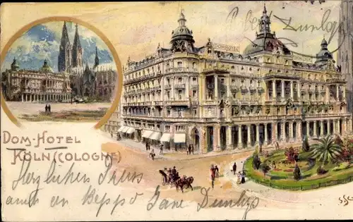 Künstler Litho Köln am Rhein, Domhotel, Dom, Platz
