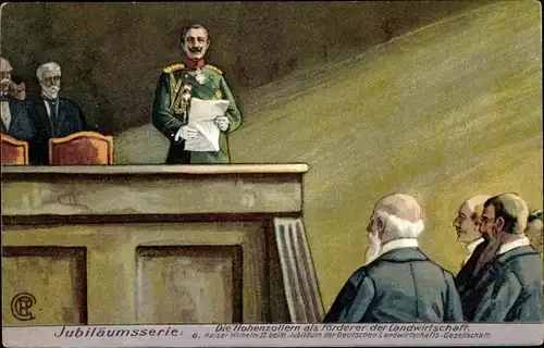 Ak Reklame Thomasmehl, die Hohenzollern als Förderer der Landwirtschaft, Wilhelm II, Düngemittel