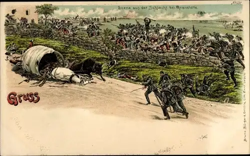 Litho Gravelotte Lothringen Moselle, Szene aus der Schlacht bei Gravelotte