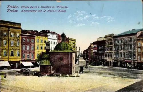 Ak Kraków Krakau Polen, Haupteingang, St. Adalbert Kirche