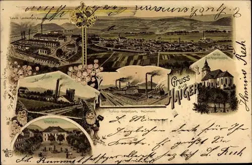 Litho Haiger im Lahn Dill Kreis, Stadtansichten, Stadthaus, Agnesenhütte