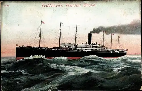 Ak Postdampfer President Lincoln, HAPAG