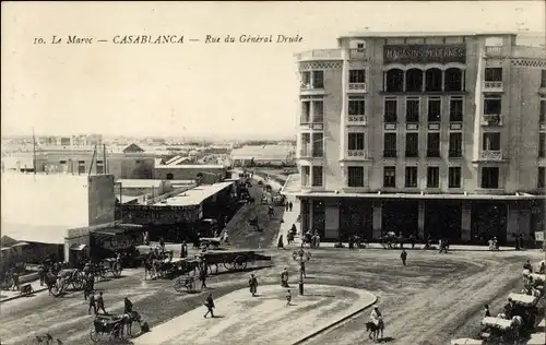 Ak Casablanca Marokko, Rue du General Drude